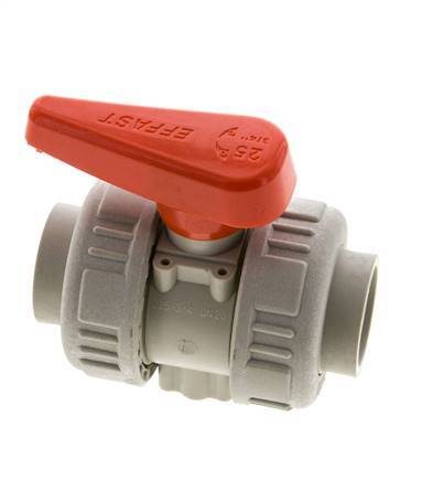 PP-H 2-way Ball Valve True Union Rp 3/4'' EPDM