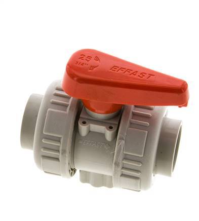 PP-H 2-way Ball Valve True Union Rp 3/4'' FKM