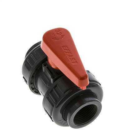 PVC 2-way Ball Valve True Union Rp 1'' EPDM
