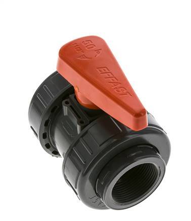 PVC 2-way Ball Valve True Union Rp 1 1/2'' FKM