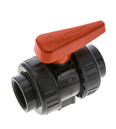 PVC 2-way Ball Valve True Union Rp 1 1/4'' FKM