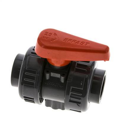 PVC 2-way Ball Valve True Union Rp 3/4'' FKM