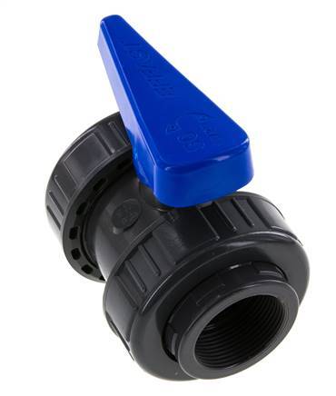 PVC 2-way Ball Valve True Union Rp 1 1/2'' EPDM