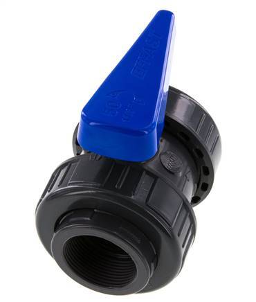 PVC 2-way Ball Valve True Union Rp 1 1/2'' EPDM