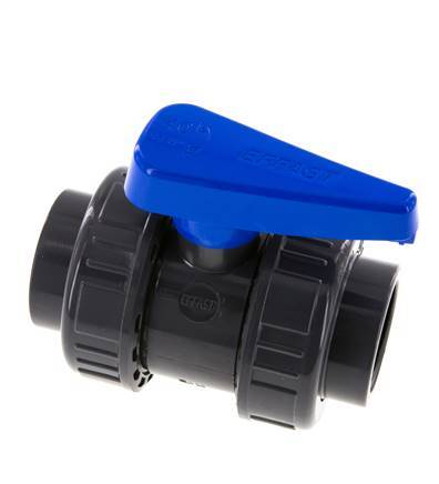 PVC 2-way Ball Valve True Union Rp 1 1/4'' EPDM