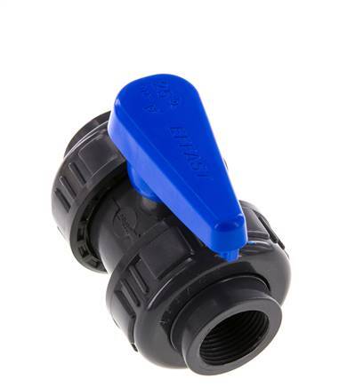 PVC 2-way Ball Valve True Union Rp 3/4'' EPDM