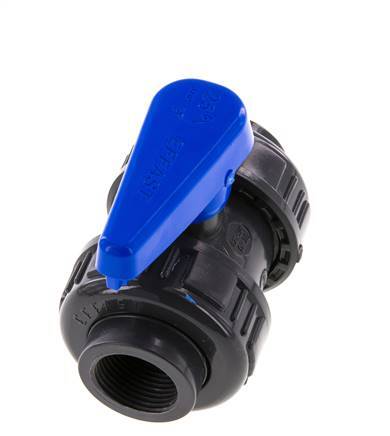 PVC 2-way Ball Valve True Union Rp 3/4'' EPDM