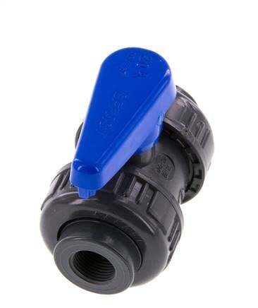 PVC 2-way Ball Valve True Union Rp 3/8'' EPDM