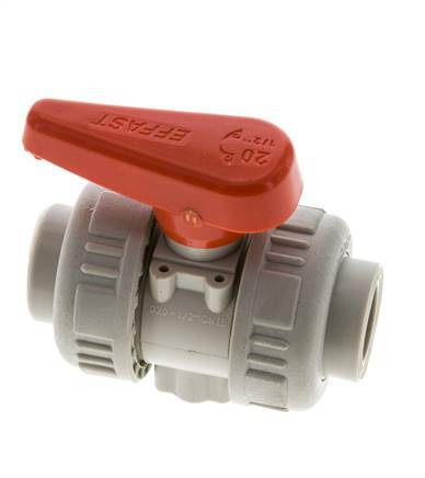 PP-H 2-way Ball Valve True Union 20 mm FKM