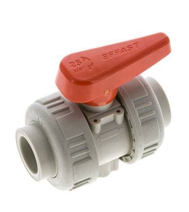 PP-H 2-way Ball Valve True Union 25 mm EPDM