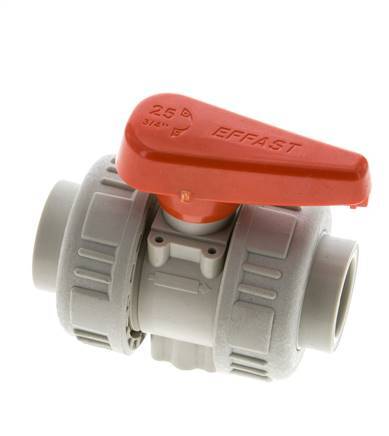 PP-H 2-way Ball Valve True Union 25 mm EPDM