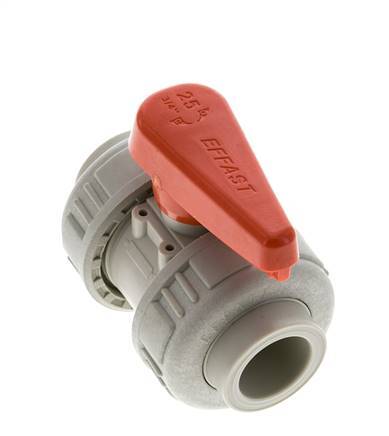 PP-H 2-way Ball Valve True Union 25 mm EPDM