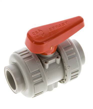 PP-H 2-way Ball Valve True Union 25 mm FKM