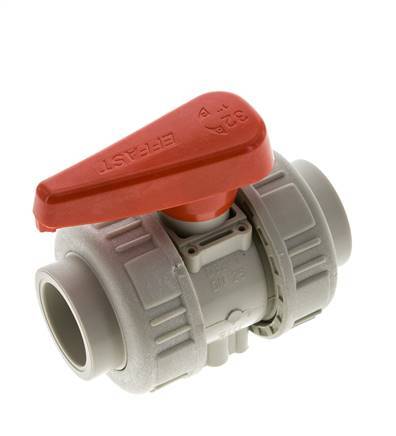 PP-H 2-way Ball Valve True Union 32 mm EPDM