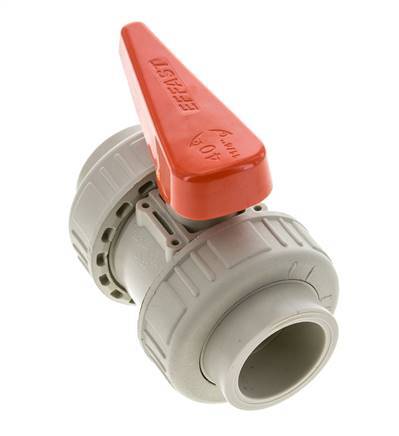 PP-H 2-way Ball Valve True Union 40 mm FKM