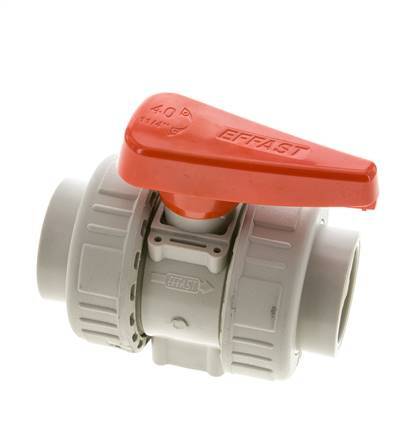 PP-H 2-way Ball Valve True Union 40 mm FKM