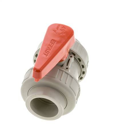 PP-H 2-way Ball Valve True Union 40 mm FKM