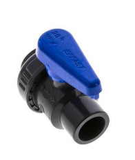 PVC 2-way Ball Valve Single Union 20 mm Socket EPDM