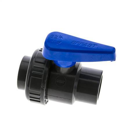 PVC 2-way Ball Valve Single Union Rp 1'' EPDM