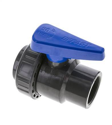 PVC 2-way Ball Valve Single Union Rp 1 1/2'' EPDM