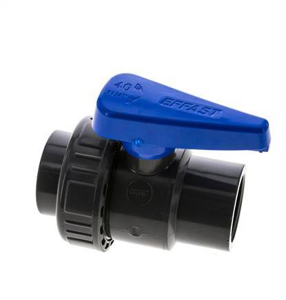 PVC 2-way Ball Valve Single Union Rp 1 1/4'' EPDM