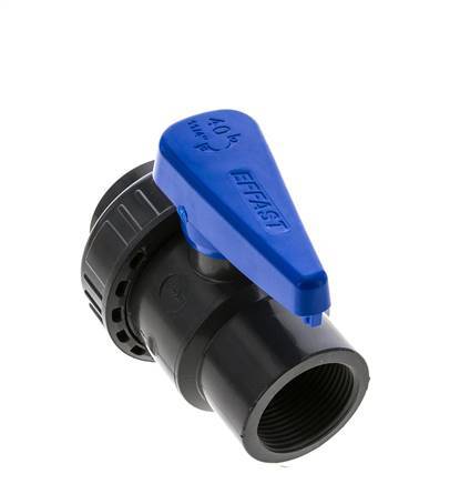 PVC 2-way Ball Valve Single Union Rp 1 1/4'' EPDM