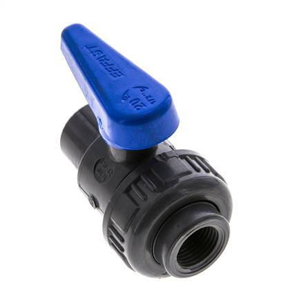 PVC 2-way Ball Valve Single Union Rp 1/2'' EPDM