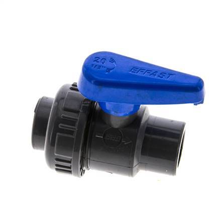 PVC 2-way Ball Valve Single Union Rp 1/2'' EPDM