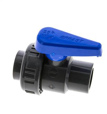 PVC 2-way Ball Valve Single Union Rp 3/4'' EPDM
