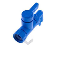 PE 2-way Ball Valve 1/2'' (13 mm) Hose Barbs
