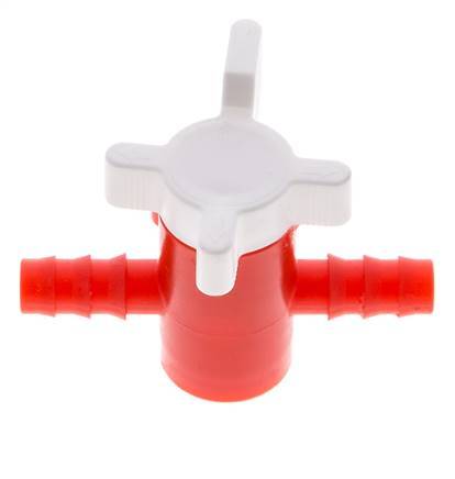 PE 2-way Ball Valve 10 mm Hose Barbs