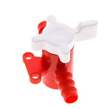 PVDF 2-way Ball Valve 1/4'' (6 mm) Hose Barbs