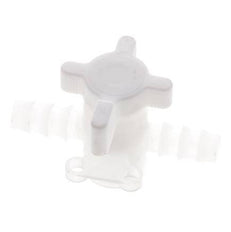 PVDF 2-way Ball Valve 3/8'' (9 mm) Hose Barbs