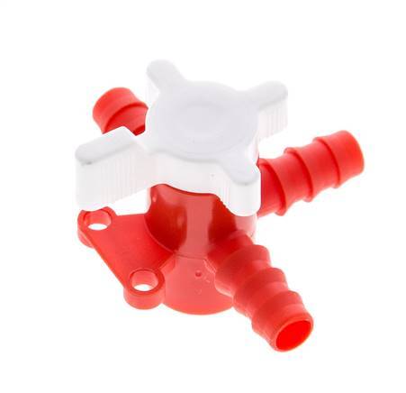 PE 3-way Ball Valve 3/8'' (9 mm) Hose Barbs