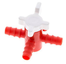 PE 3-way Ball Valve 3/8'' (9 mm) Hose Barbs