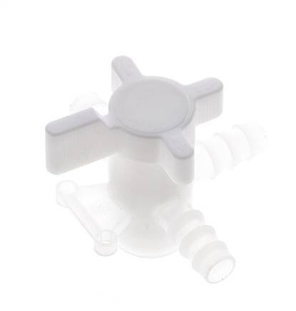 PVDF 3-way Ball Valve 10 mm Hose Barbs