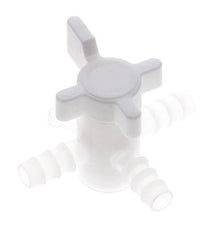 PVDF 3-way Ball Valve 10 mm Hose Barbs