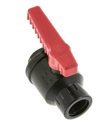 PP 2-way Ball Valve G 3/4'' PTFE/FKM