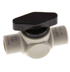 PP 2-way Ball Valve G 1/4'' FKM Vacuum
