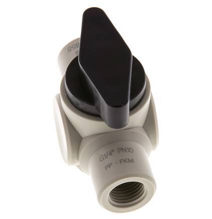 PP 2-way Ball Valve G 1/4'' FKM Vacuum