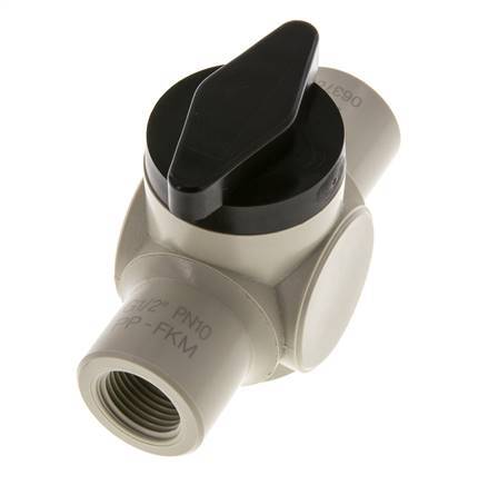 PP 2-way Ball Valve G 1/2'' FKM Vacuum