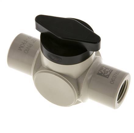 PP 2-way Ball Valve G 1/2'' FKM Vacuum
