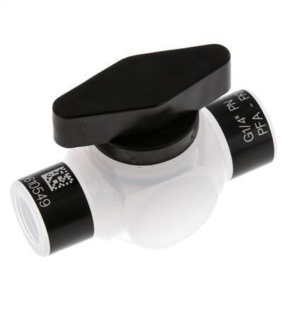 PFA 2-way Ball Valve G 1/4'' FKM Vacuum