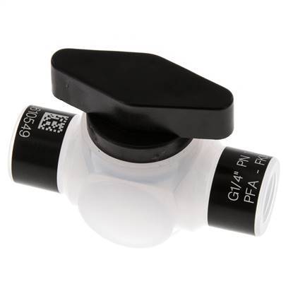 PFA 2-way Ball Valve G 1/4'' FKM Vacuum