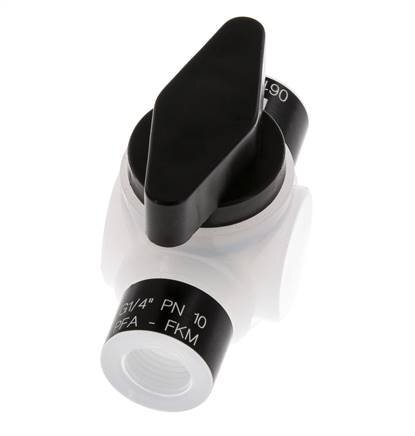 PFA 2-way Ball Valve G 1/4'' FKM Vacuum