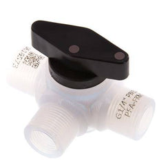 PFA 3-way Ball Valve G 1/4'' FKM Vacuum