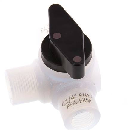 PFA 3-way Ball Valve G 1/4'' FKM Vacuum