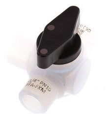 PFA 3-way Ball Valve G 1/4'' FKM Vacuum