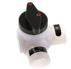 PFA 3-way Ball Valve G 1/2'' FKM Vacuum