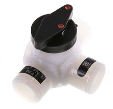 PFA 3-way Ball Valve G 1/2'' FKM Vacuum